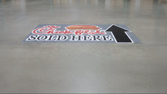 Athletic windscreen banner featuring Chick-fil-A and Gatorade branding, ideal for event banners and stadium section covers