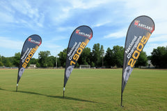 Maryland flag pole banners displayed outdoors, ideal for pole banners and event banners in promotional and civic spaces