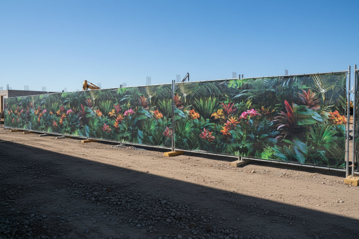 GreenScape™ Printed Fabric Privacy Fence Screens with Realistic Designs