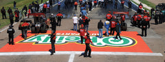 Concrete and asphalt floor decals applied outdoors for branding, ideal for floor graphics and event signs visibility