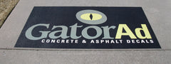 Large format concrete floor graphics for outdoor promotion, ideal for floor graphics and event signs applications