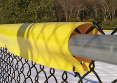 Fence cap lite installed on chain link fence for added safety and visibility, ideal for fence topper and chain link fence cover