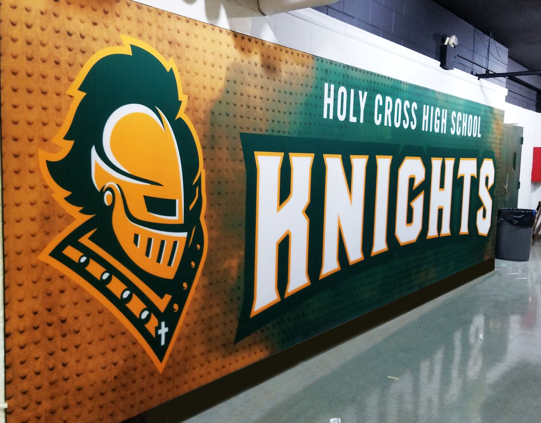 Holy Cross High School Knights wall graphic by BIGSIGNS