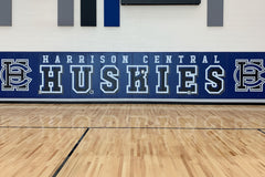 Indoor wall padding system with printed branding, perfect for gym pads and wall wraps in fitness and sports facilities