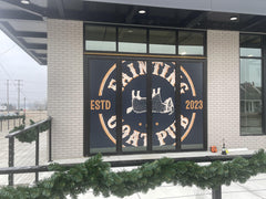 Printed micro dot window wraps for advertising, perfect for window graphics and window wraps in commercial spaces