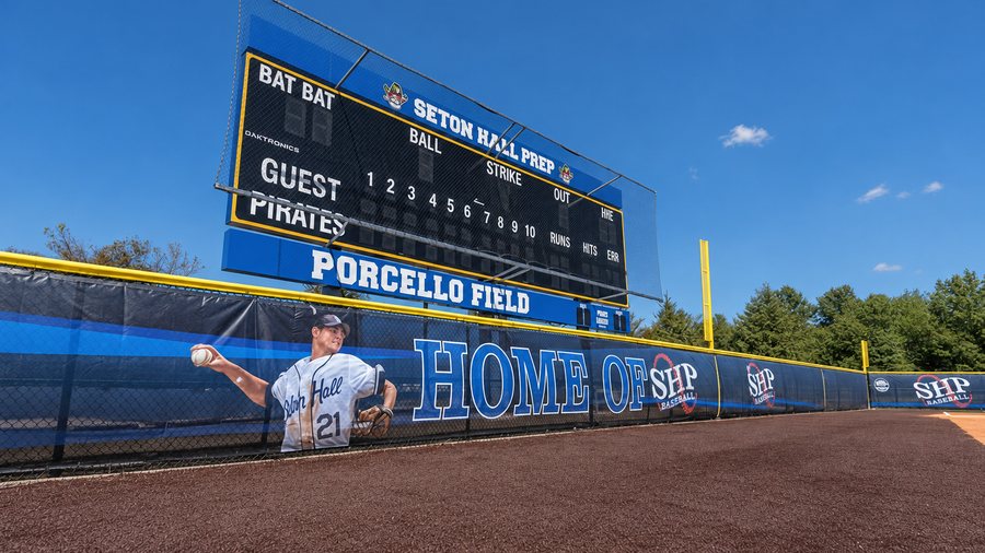 Seton Hall Prep baseball windscreen branding